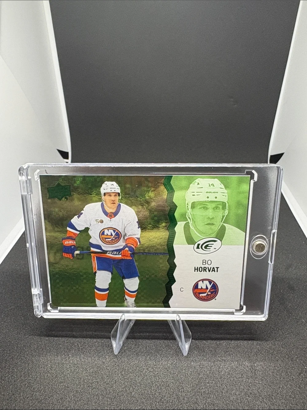 Upper Deck Ice Bo Horvat Hockey Card Green Holo